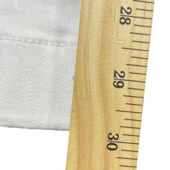 Talbots Women’s White Wide Leg Jeans Size 10 High Rise Button Front Cotton Blend - Picture 6 of 9